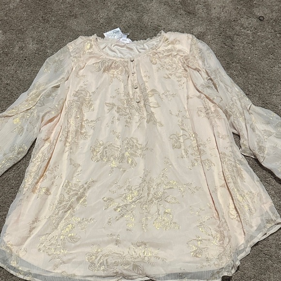 LC Lauren Conrad Tops - Elegant Cream and Gold Women's Top